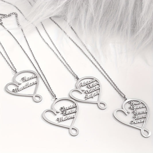 🎄 Personalized Heart Family Name Necklace
