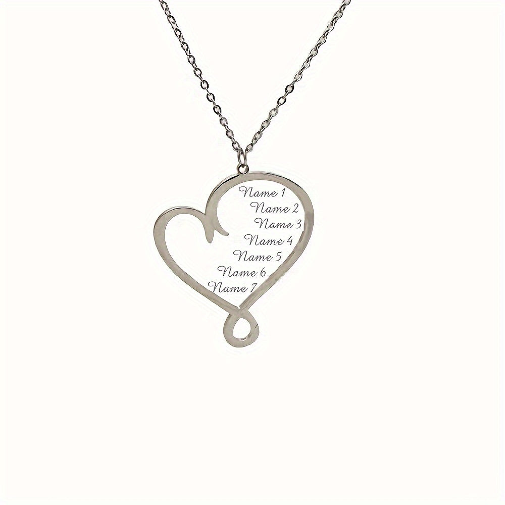 π Personalized Heart Family Name Necklace