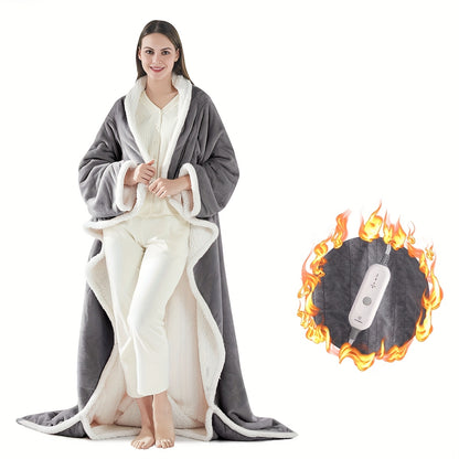 Wearable Heated Throw Blanket with Foot Pocket (50×70”)