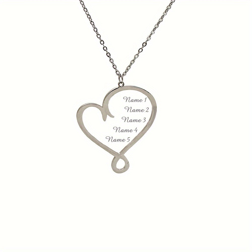 🎄 Personalized Heart Family Name Necklace