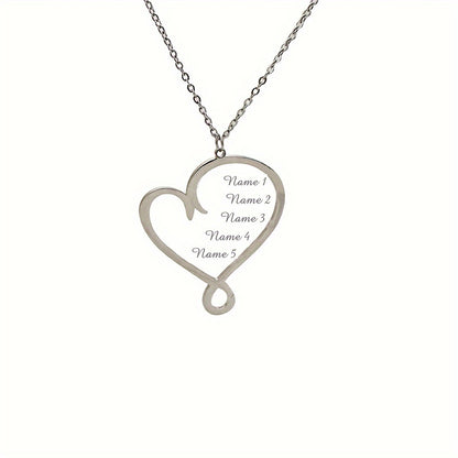 🎄 Personalized Heart Family Name Necklace