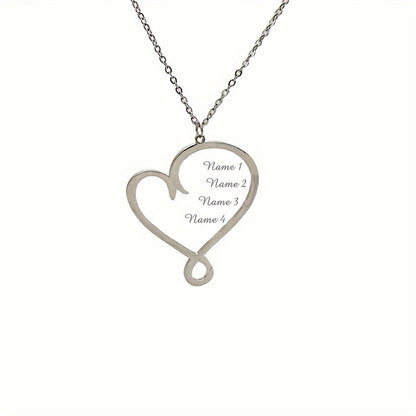 🎄 Personalized Heart Family Name Necklace