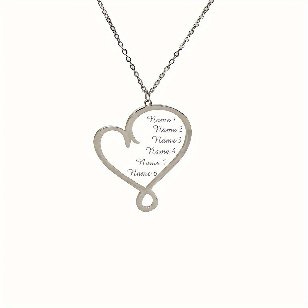 🎄 Personalized Heart Family Name Necklace