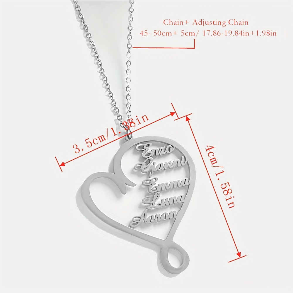 🎄 Personalized Heart Family Name Necklace