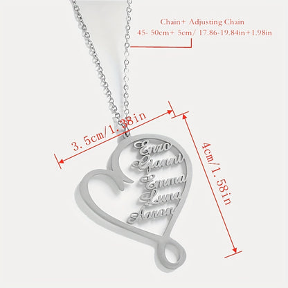 🎄 Personalized Heart Family Name Necklace