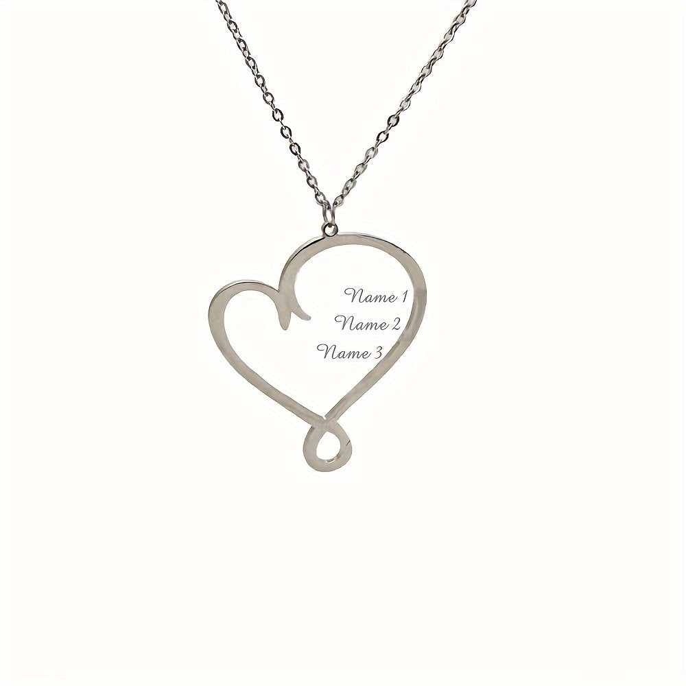 🎄 Personalized Heart Family Name Necklace