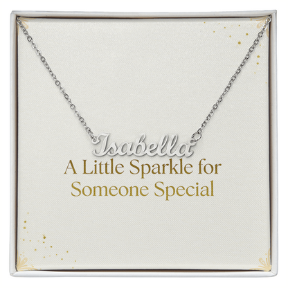 Holiday Gift Custom Name Necklace | Personalized Script Pendant for Someone Special