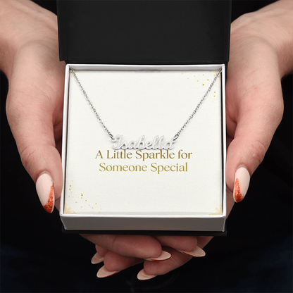 Holiday Gift Custom Name Necklace | Personalized Script Pendant for Someone Special