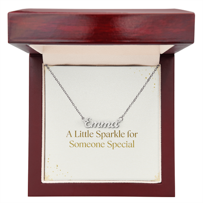 Holiday Gift Custom Name Necklace | Personalized Script Pendant for Someone Special