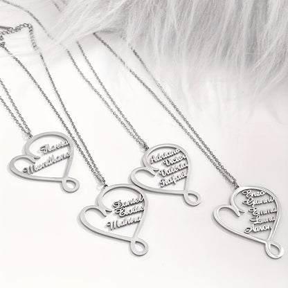 🎄 Personalized Heart Family Name Necklace