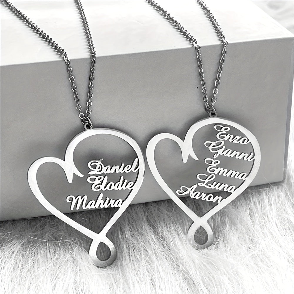 🎄 Personalized Heart Family Name Necklace