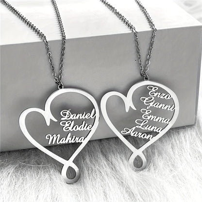 🎄 Personalized Heart Family Name Necklace